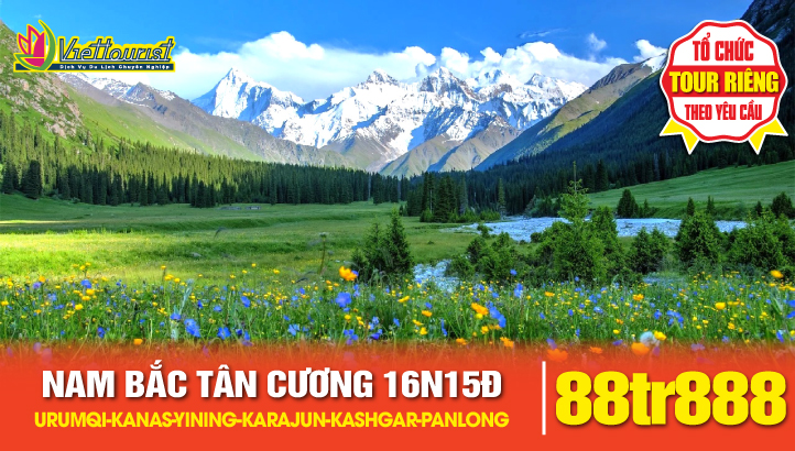 Tour du lịch Nam Bắc Tân Cương 16N15Đ | Urumqi - Vịnh Ngũ Sắc - Kanas - Làng Hoà Mộc - Bố nhĩ Tân - Khắc Lạp Mã Y - Yining - Tekes - Karajun - KUCHAR - Kashgar - Hồ KARAKUL - Đường PANLONG 600 khúc cua - Sông băng OYTAK