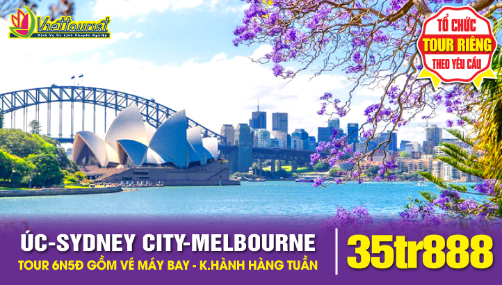 Du lịch Úc Mùa Xuân [Tháng 9-11] Thành Phố SYDNEY - MELBOURNE 6N5Đ - Tour bay thẳng - trải nghiệm nghỉ đêm kiểu ÚC & kết hợp thăm thân