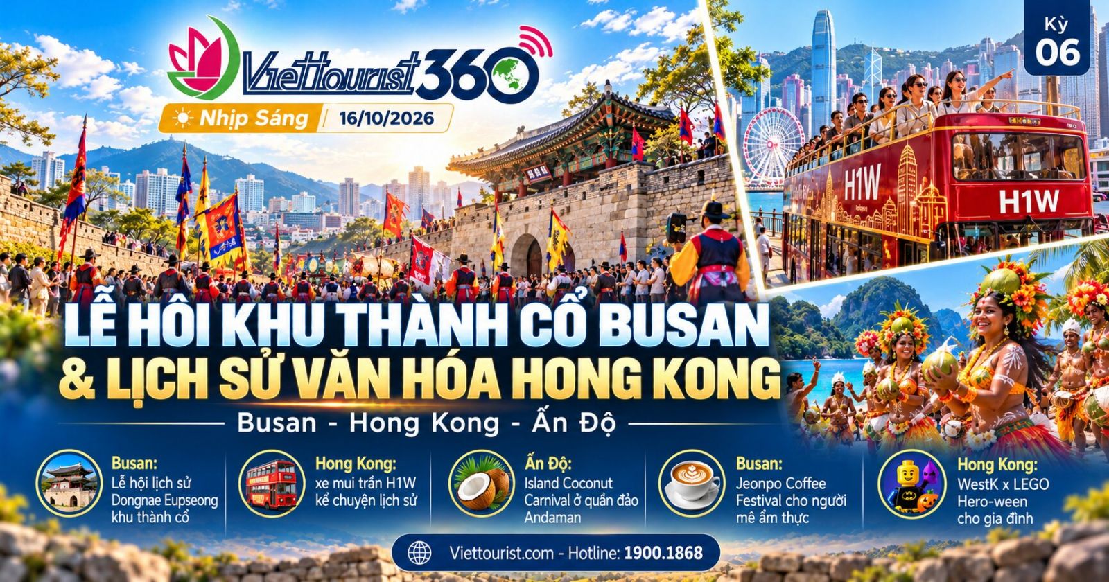 VIETTOURIST 360 – Nhịp Sáng 16/10/2026: Năm lịch hẹn châu Á cuối tuần