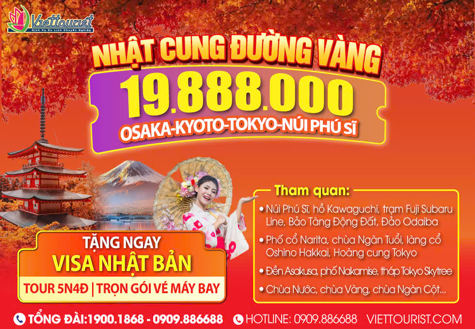 NHẬT BẢN MÙA LÁ ĐỎ CHỈ TỪ 19TR888