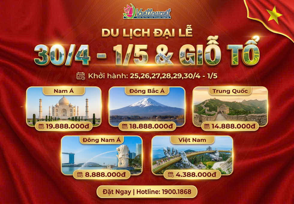 TỔNG HỢP LỊCH KHỞI HÀNH TOUR DU LỊCH LỄ 30/04 & 01/05 MỚI NHẤT
