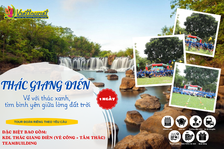 THÁC GIANG ĐIỀN – 1 NGÀY | TEAMBUILING – KHỞI HÀNH TRONG NGÀY | TOUR KDL THÁC GIANG ĐIỀN TỔ CHỨC ĐOÀN RIÊNG – Khởi hành theo yêu cầu