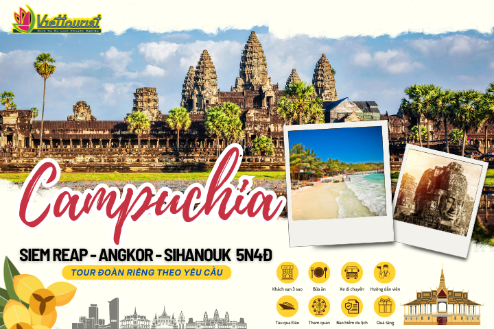 CAMPUCHIA 5N4Đ | SIEM REAP - CẦU RỒNG CỔ - QUẦN THỂ ANGKOR WAT - PHNOM PENH - SIHANOUK VILLE | DU LỊCH CAMPUCHIA TỔ CHỨC ĐOÀN RIÊNG - Khởi hành theo yêu cầu