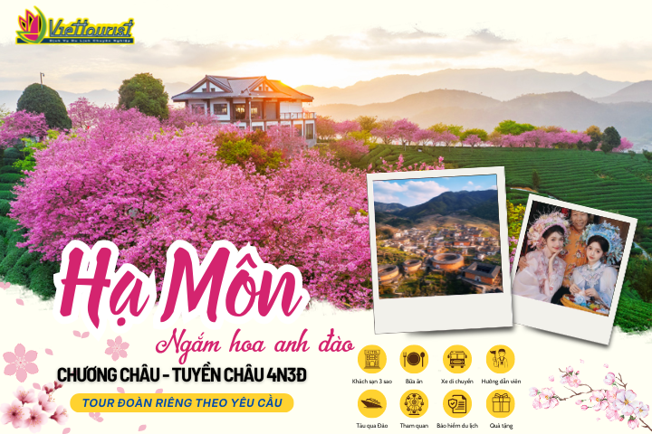 HẠ MÔN - CHƯƠNG CHÂU - TUYỀN CHÂU 4N3Đ | NGẮM HOA ANH ĐÀO | TOUR HẠ MÔN 4N3Đ TỔ CHỨC ĐOÀN RIÊNG - Khởi hành theo yêu cầu