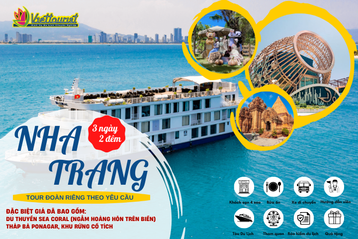 NHA TRANG 3N2Đ | THƯỞNG NGOẠN HOÀNG HÔN TRÊN DU THUYỀN SEA CORAL | TOUR NHA TRANG TỔ CHỨC ĐOÀN RIÊNG - Khởi hành theo yêu cầu