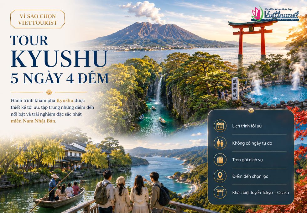 Du lịch Nhật Bản 6N5Đ |Kyushu - Fukuoka – Nagasaki – Ibusuki – Kagoshima – Sakurajima – Miyazaki – Takachiho – Beppu